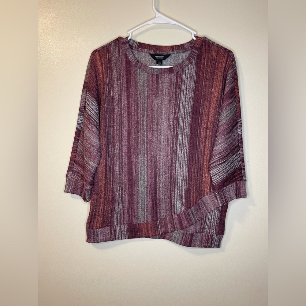 - Simply Vera Wang Women’s 3/4 Sleeve Sweater Multi Color Size XS